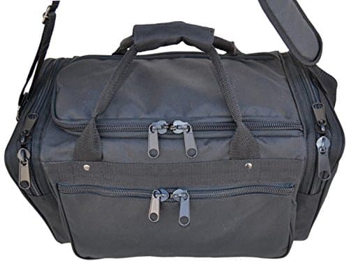 Large Delux Police & Tactical Shooters Pistol Range Bag in Black - 17"x13"x3"- Model MO26