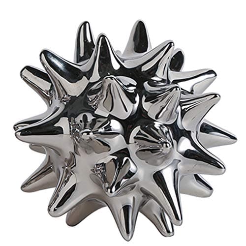 Anding Ceramic Abstract culpture Ideal Gift Suitable for Friends Family Wedding Table Home DecorationSea Urchin Silver Jewelry (A351 Silver)