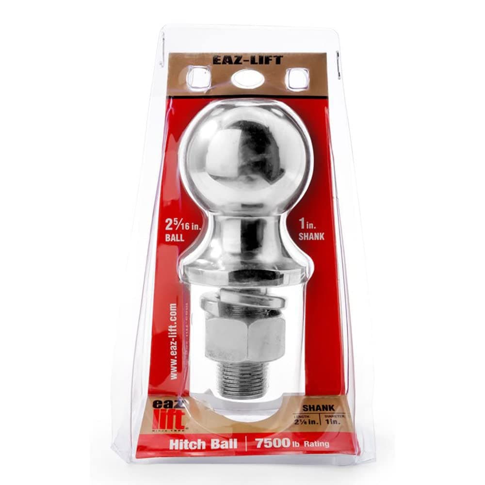 Camco Eaz-Lift 48224 2 5/16" Hitch Ball with 1" Shank -Chrome Plated Heavy Duty Steel 7,500 lb Rating