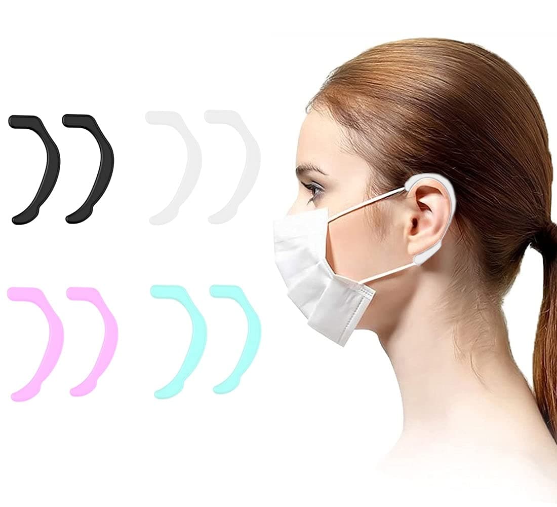 (4 Pairs) Mask Ear Protecting Ear Protectors for Masks face mask ear saver mask Ear Protector,Hook Silicone Sleeve to Prevent face mask Rope Ear Pulling, Effectively Relieve Ear Pain