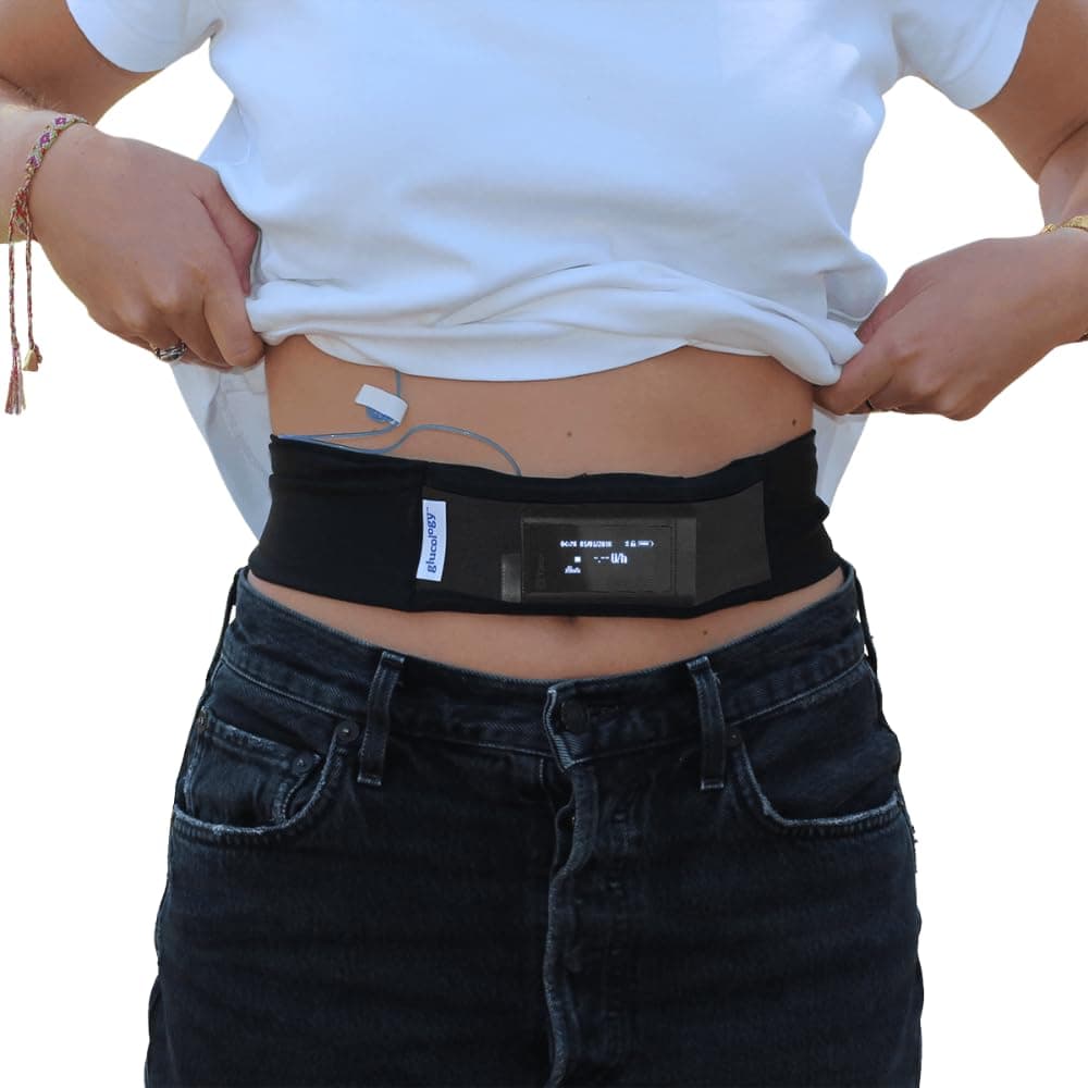 Glucology Insulin Pump Waist Belt | Fanny Pack for Running or Travel - Diabetic Supplies Belt and Accessories for Men and Women (M - 26'' to 37'')