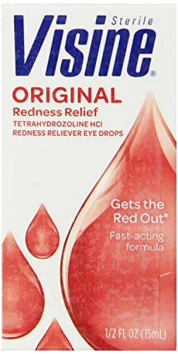 Visine Original Redness Reliever Sterile Eye Drops, 0.5 Fluid Ounce (2 Pack)