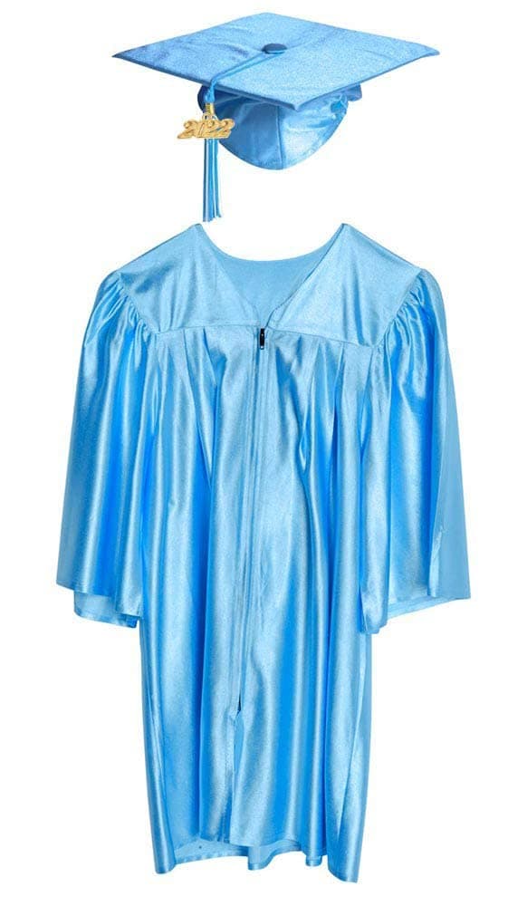 Happy Graduates Preschool and Kindergarten Graduation Cap, Gown, Tassel and 2022 Charm Sets
