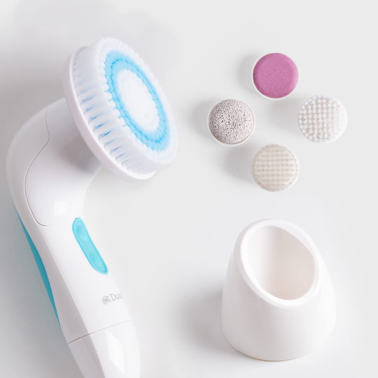 DUVOLLE Facial Cleansing Brush, BRILLIANCE Spin Care System, Face Cleansing Brush, Skincare Facial Kit, 5 Body & Face Brushes for Cleansing, Exfoliating, Massaging & Removing Blackheads, Skin Care Kit