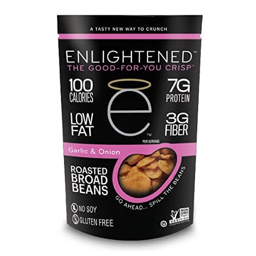 Enlightened Plant Protein Gluten Free Roasted Broad (Fava) Bean Snacks, Garlic and Onion, 3.5 Ounce