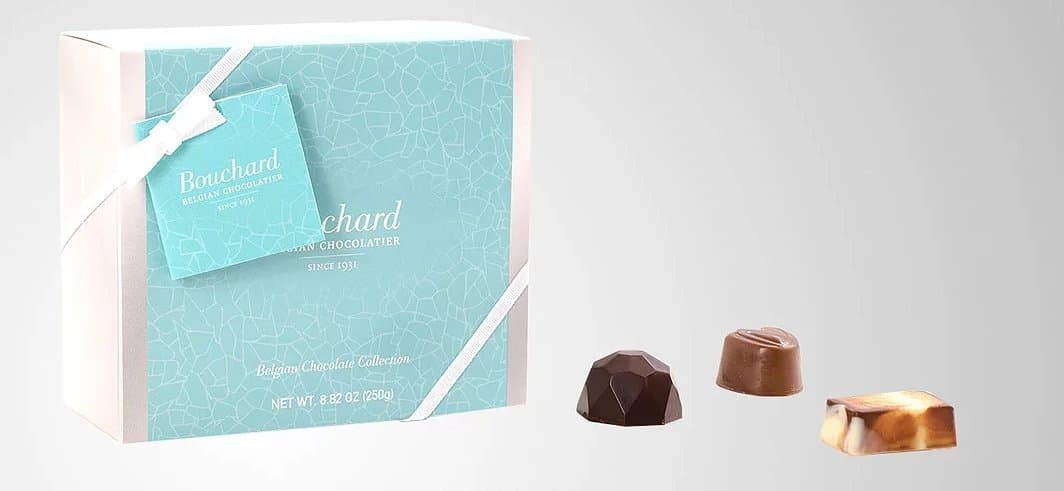 Bouchard Belgian Chocolate Collection Gift Box, 250g (8.82-ounces), Belgium Import