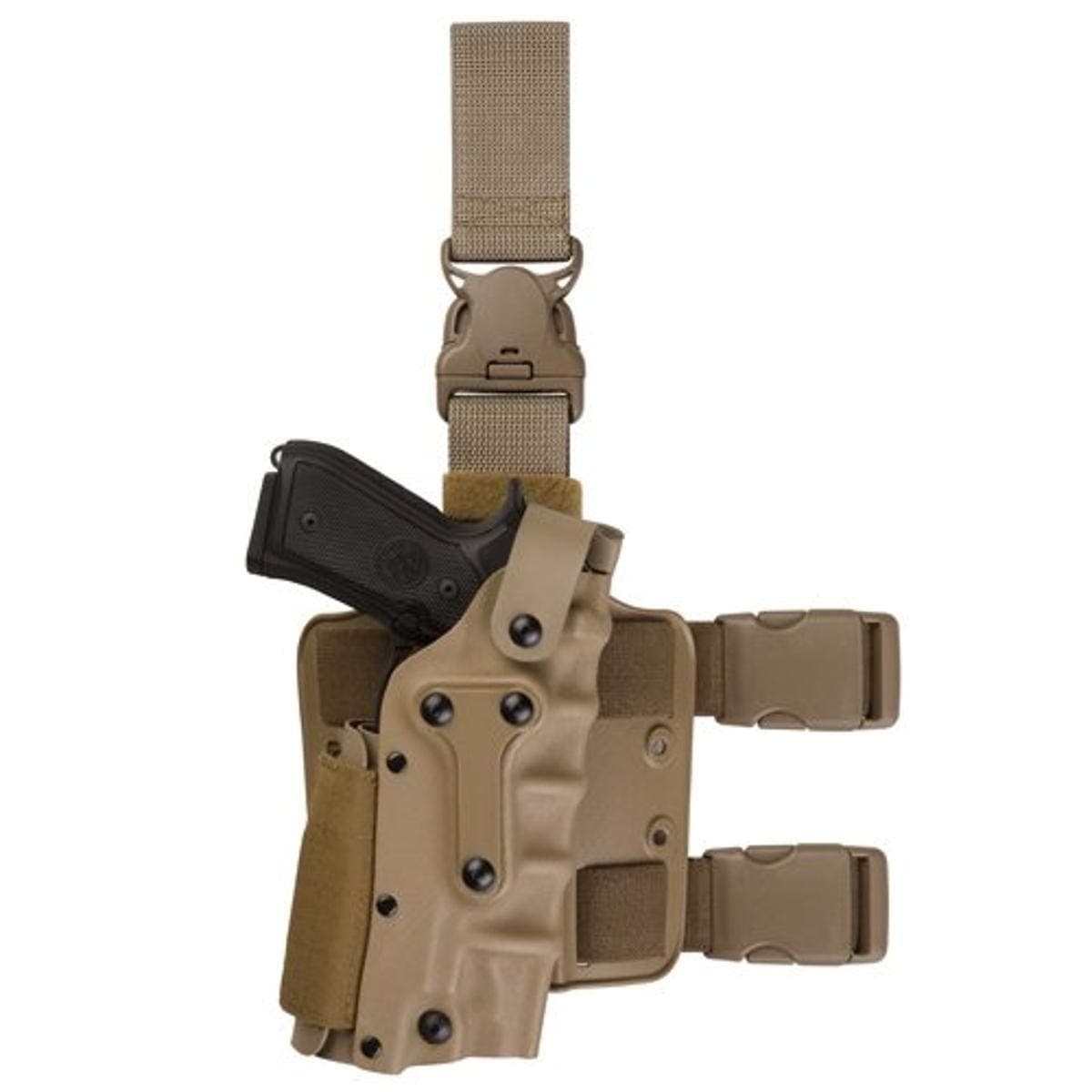 3085 Military Tactical Holster with Detachable Harness, Flat Dark Earth, Beretta 92 Ambidextrous