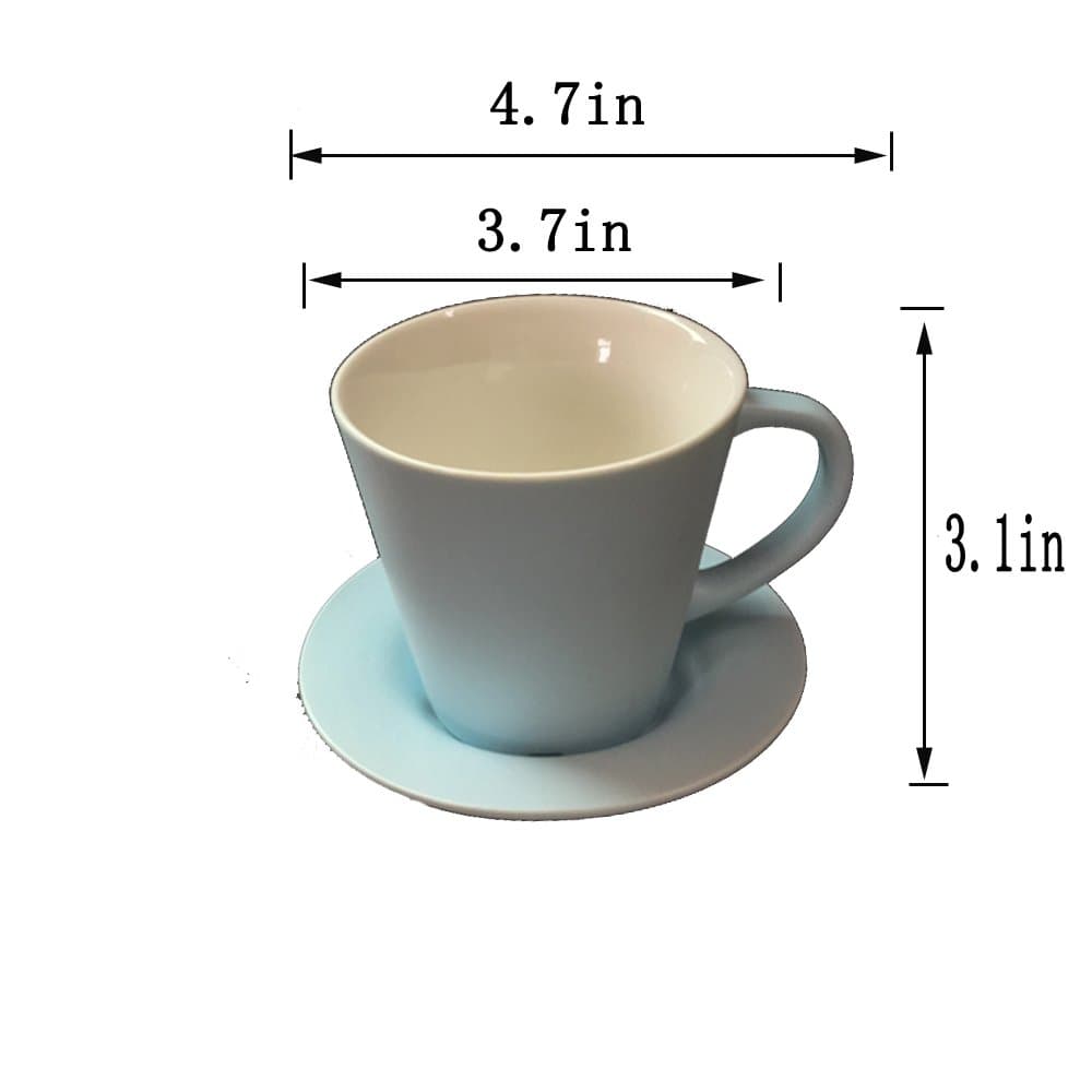 JAYYANG Jumbo Ceramic Soup/Coffee/ Mocha/Latte Cup / Ceramic Hot Beverage Drinkware Cups with Ceramic coaster for Wife mom sister girl friend YJB-bule
