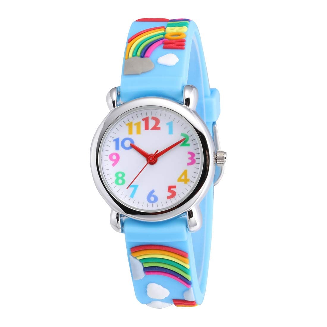 Cute Toddler Children Kids Watches Ages 3-8 Analog Time Teacher 3D Silicone Band Cartoon Watch for Little Girls Boys