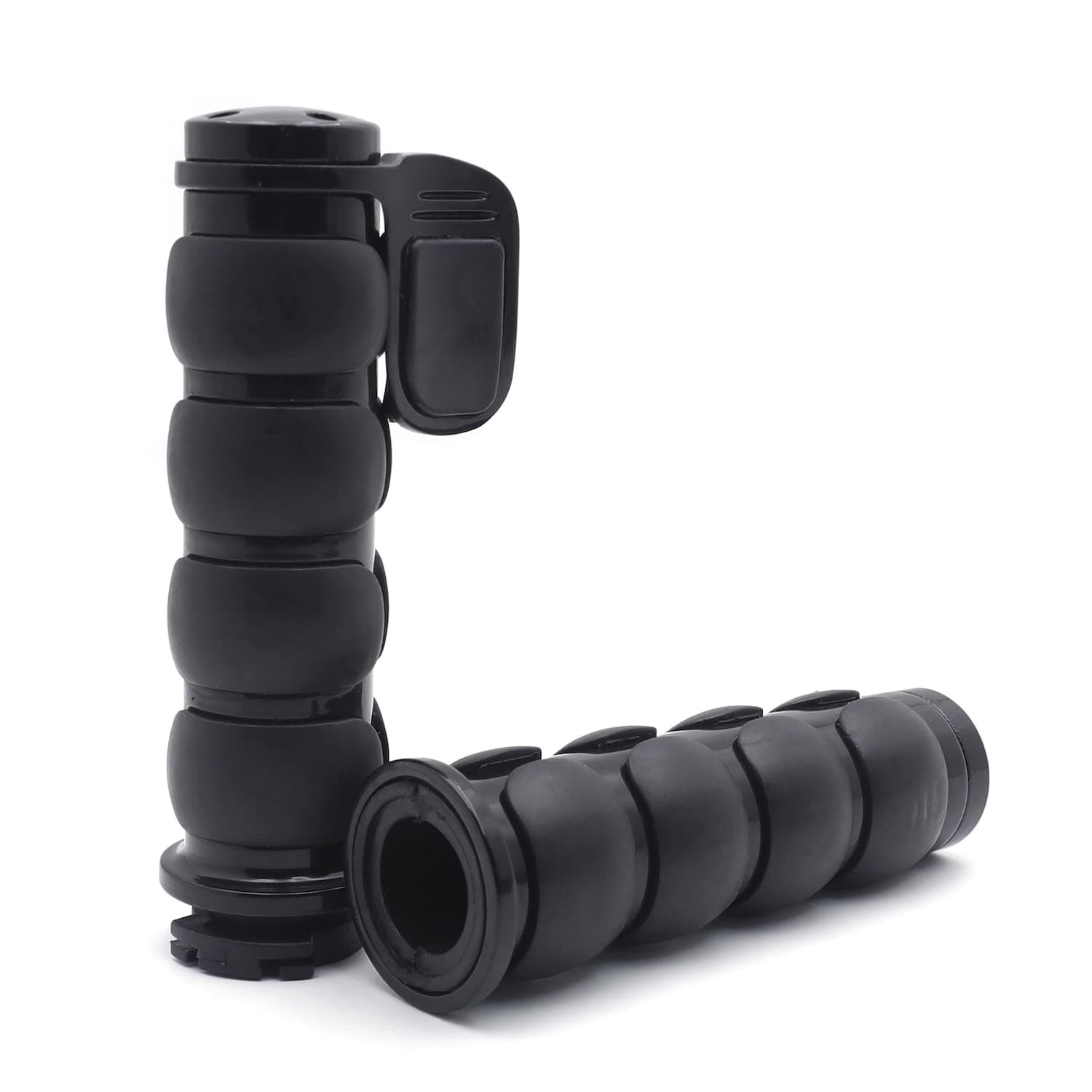 TRHB114F-25-BK Black Rubber Hand Grips 1 inch 25mm Pair Compatible with Harley Davidson Softail Fat Boy FLSTF Kawasaki Vulcan Suzuki Intruder Road Star V Star