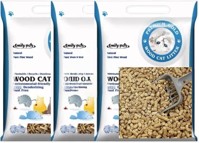Pine Wood Cat Litter for Cats and Rabbits, Natural Material, 30 L