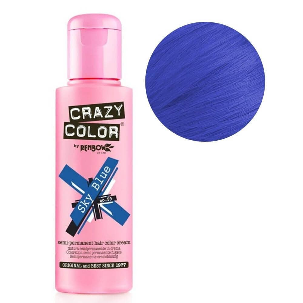 Renbow Crazy Color Semi-Permanent Hair Color Dye Sky Blue 59 – 100ml