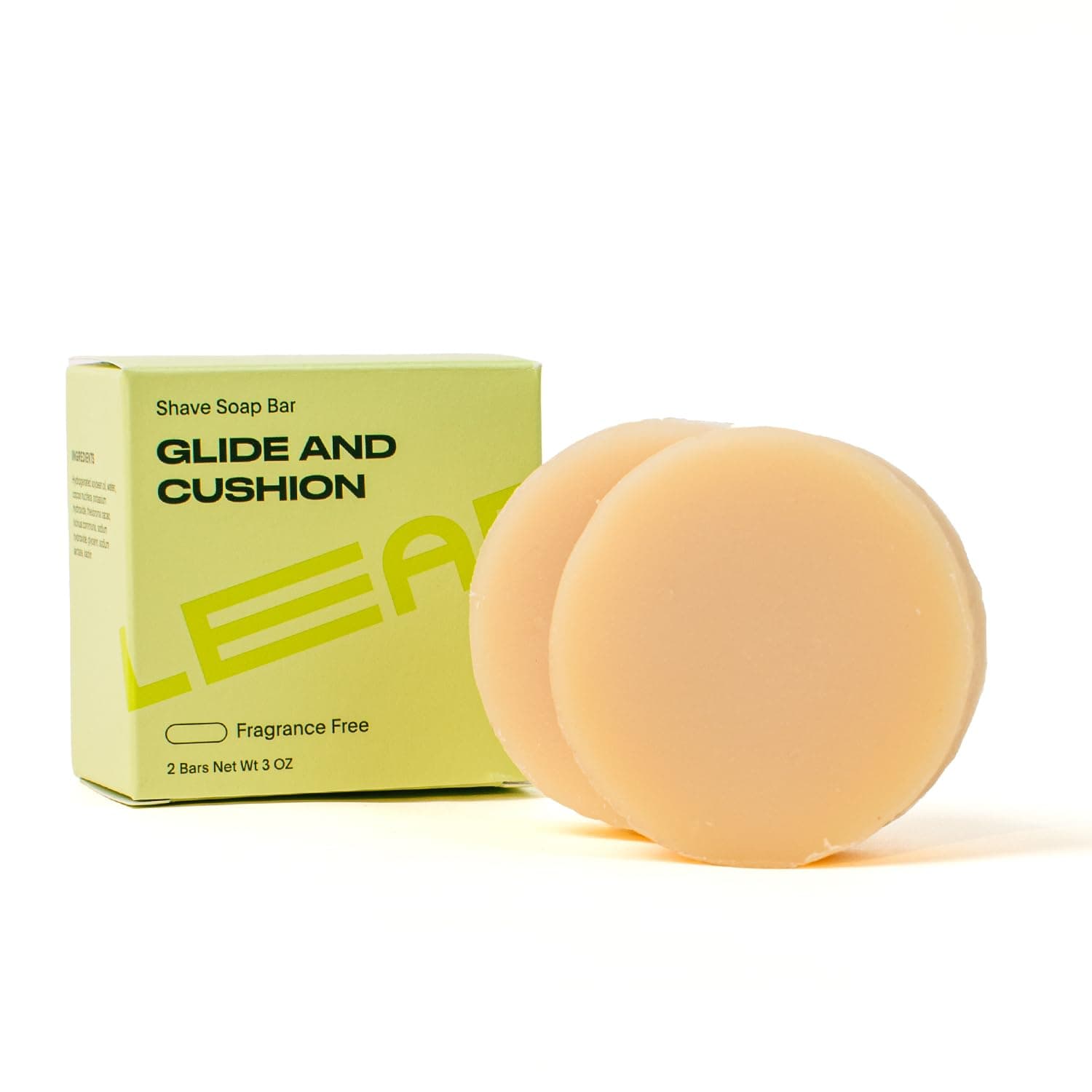 Leaf Shaving Soap Bar by Leaf Shave - All-Natural, Fragrance-Free Soap for Grooming and Skin Preparation for Women & Men, 1.5 oz - Unscented, 2-Pack