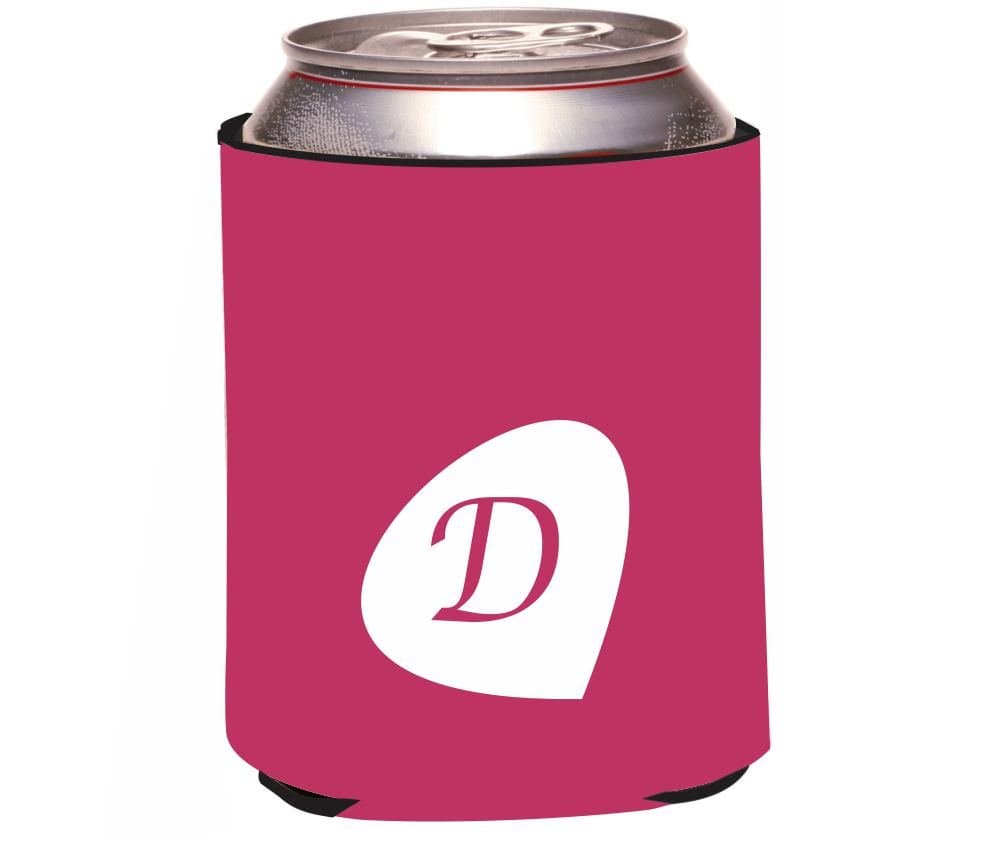 Rikki Knight RKws-43900"Letter D Winter Fuschia Monogram Initial Petal Leaves Fall Winter Design" Beer Can/Soda Drink Cooler