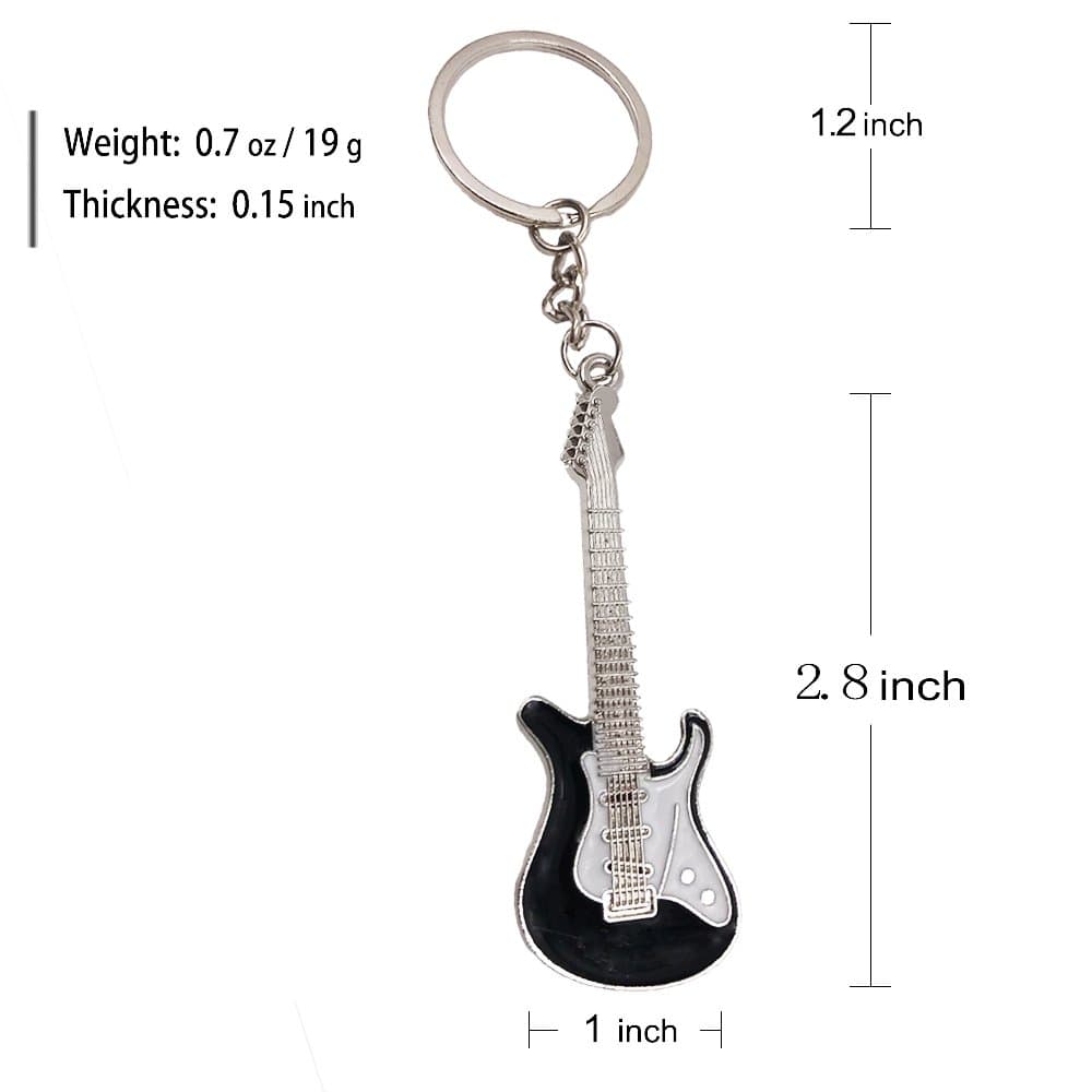 Black Guitar Keychain for Men Mini Cute Bass Key Chain Ring for Kids High-end Car Keyring Electric Guitar Key Holder