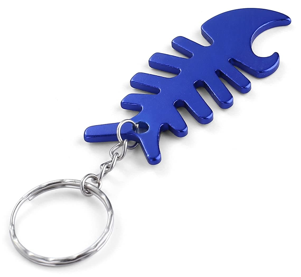 Fish Bone Bottle Opener Key Chain Metal Dead Sea Life Key Ring Novelty animal Keychain Keyring