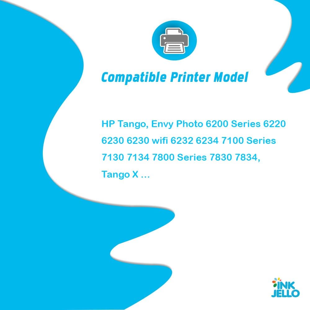 Inkjello Ink Cartridge For Printer, Compatible With HP Tango Envy Photo 6200 6220 6230 6230 wifi 6232 6234 7100 7130 7134 7800 7830 7834 Tango X 303XL (Black/Tri-Colour 2-Pack)