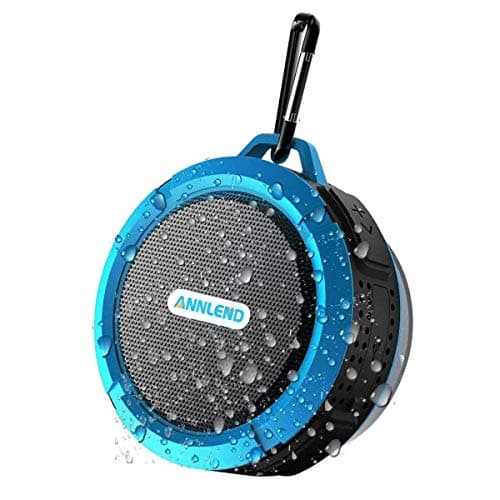 BONBON Shower Speaker Wireless Bluetooth Waterproof Speaker ，Suction Cup, Built-in Mic, Hands-Free Speakerphone Outdoors, Travel, Pool, Home Party-Blue