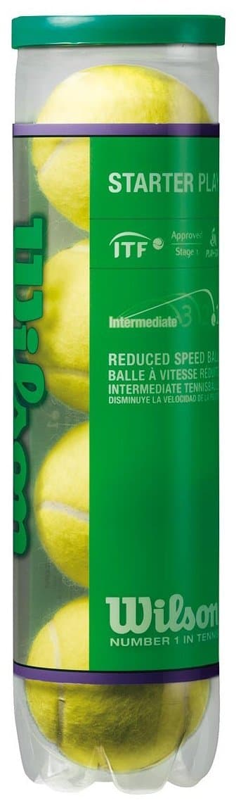 Wilson Green Dot Starter Tennis Balls, 4 Ball Can