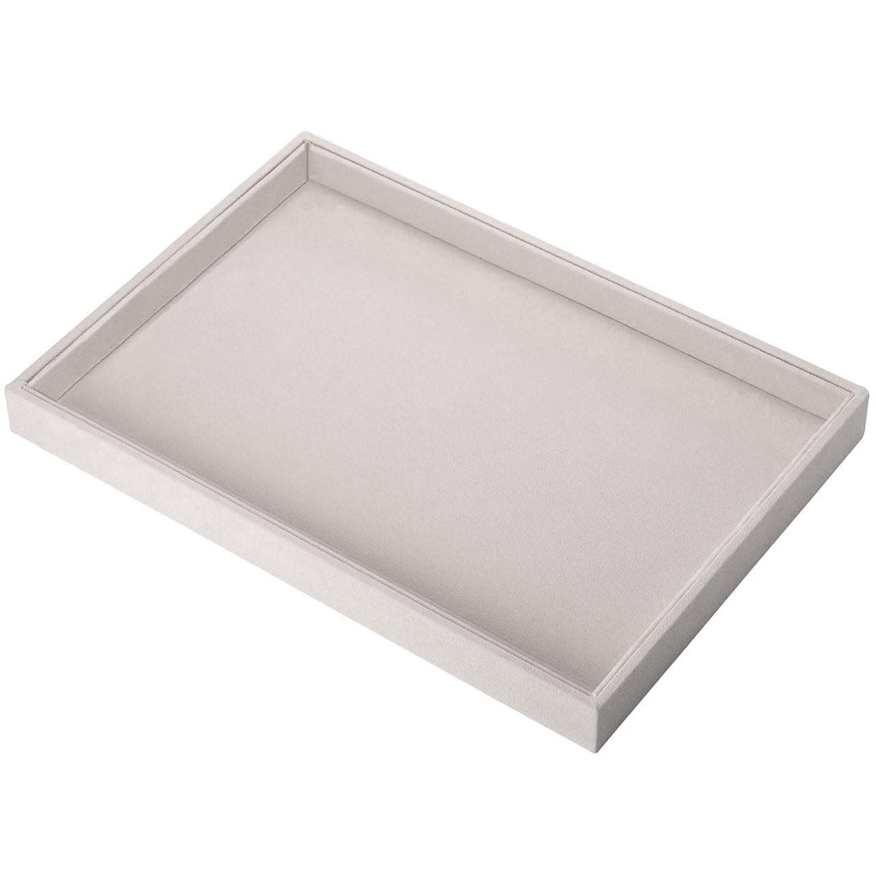 Mornajina 9" x 5.7" Velvet Jewelry Tray Jewelry Display Tray, Stackable Empty Plate Trays for Earrings Necklaces Bracelet Rings Display Showcase - Beige
