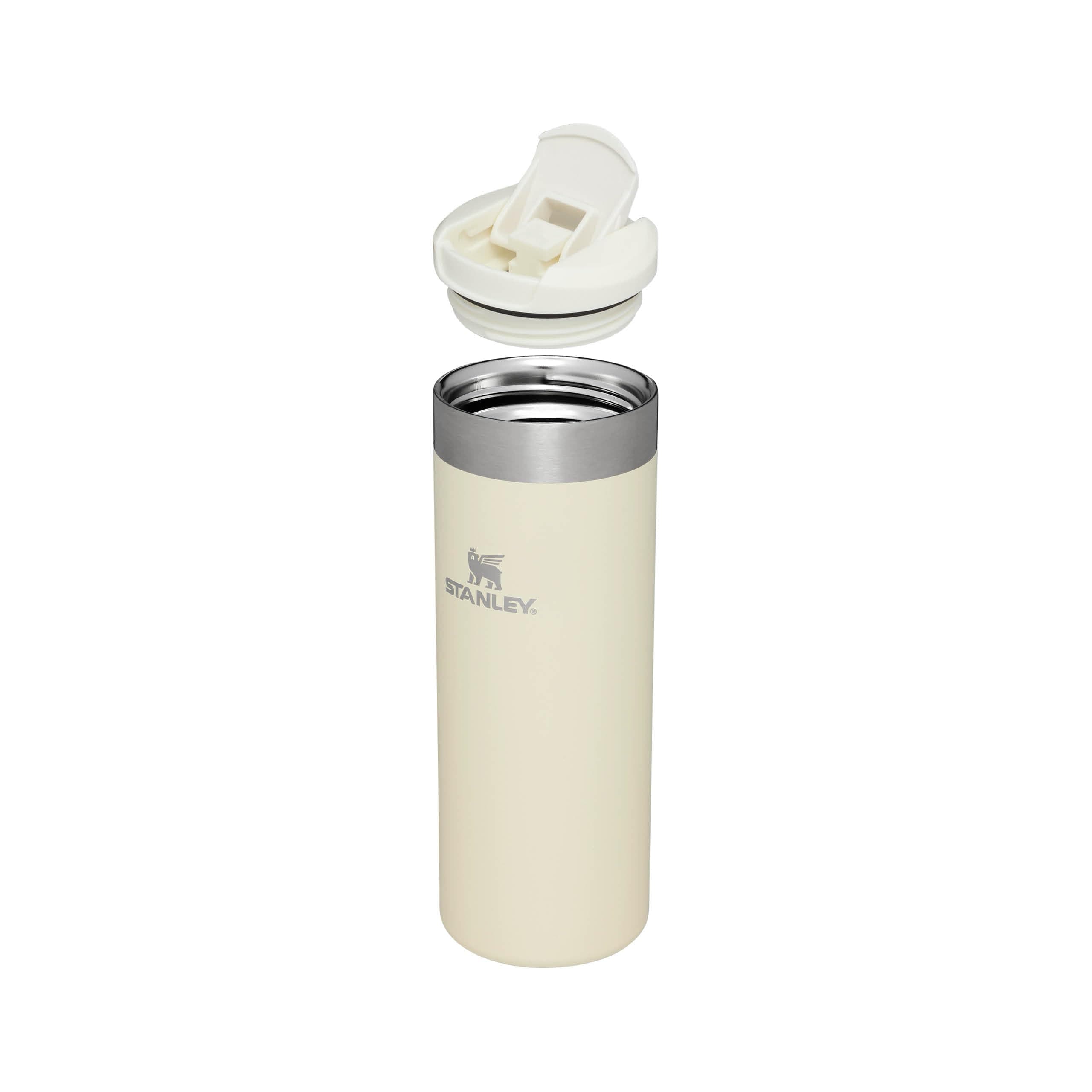 Stanley Aerolight Transit Travel Mug 0.47L - Keeps 6 Hours Hot - 8 Hours Cold - Dishwasher Safe - Leakproof - Car Cup Holder Compatible - Thermos Coffee Mug - Cream Metallic
