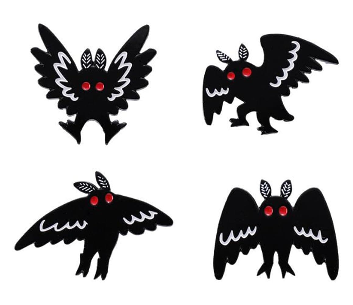 4pcs Punk Gothic Animal Bat Mothman Enamel Pins Backpack Hat Clothes Jewelry Brooch Metal Lapel Pin Accessories Gift for Friends