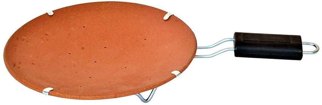 Ekam Art Clay Tawa, 8 Inches, Brown, 1 Piece