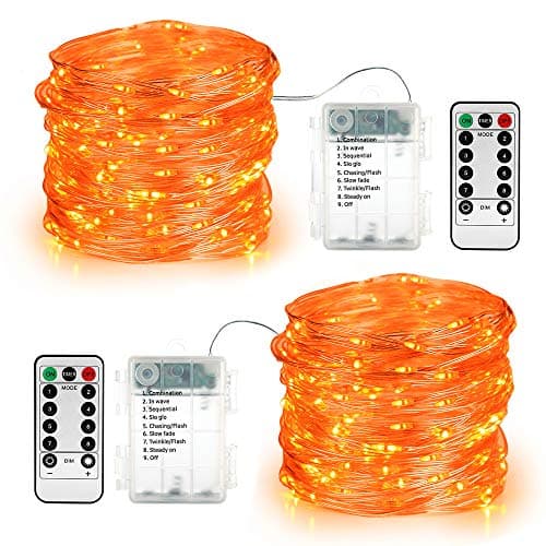 BrizLabs Multicolor Fairy Lights, 12 Modes Musical String Lights with Remote & Timer, 19.47ft 60 LED Fairy Lights Battery Powered Silver Wire Starry Lights for Indoor Outdoor Bedroom Wedding, 2 Pack
