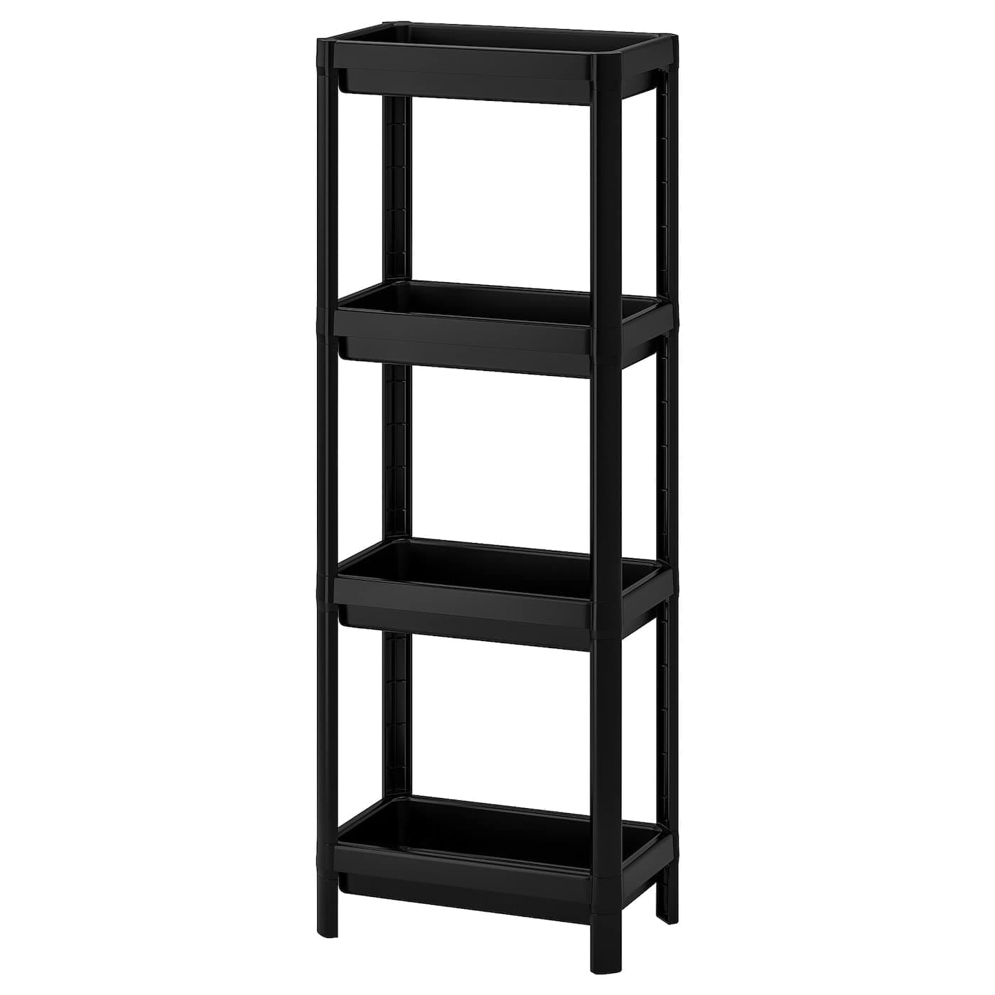 IKEAVESKEN shelf unit, black, 36x23x100 cm