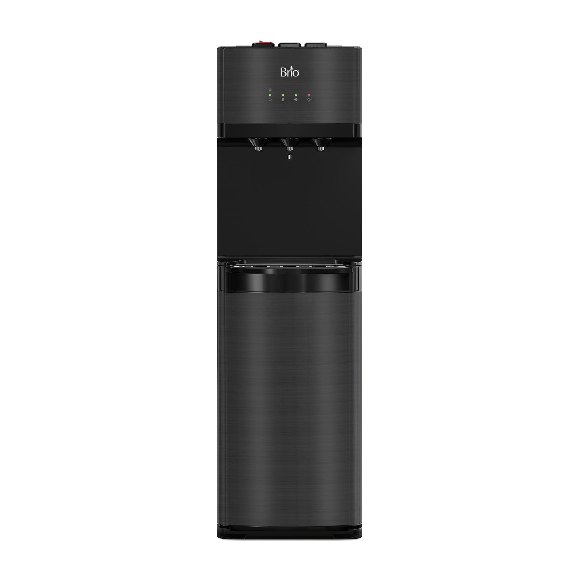 Brio Point of Use 4 Stage UF Hot, Cold & Room Water Cooler - Tri - Temp - UV Self Clean, Gunmetal Gray