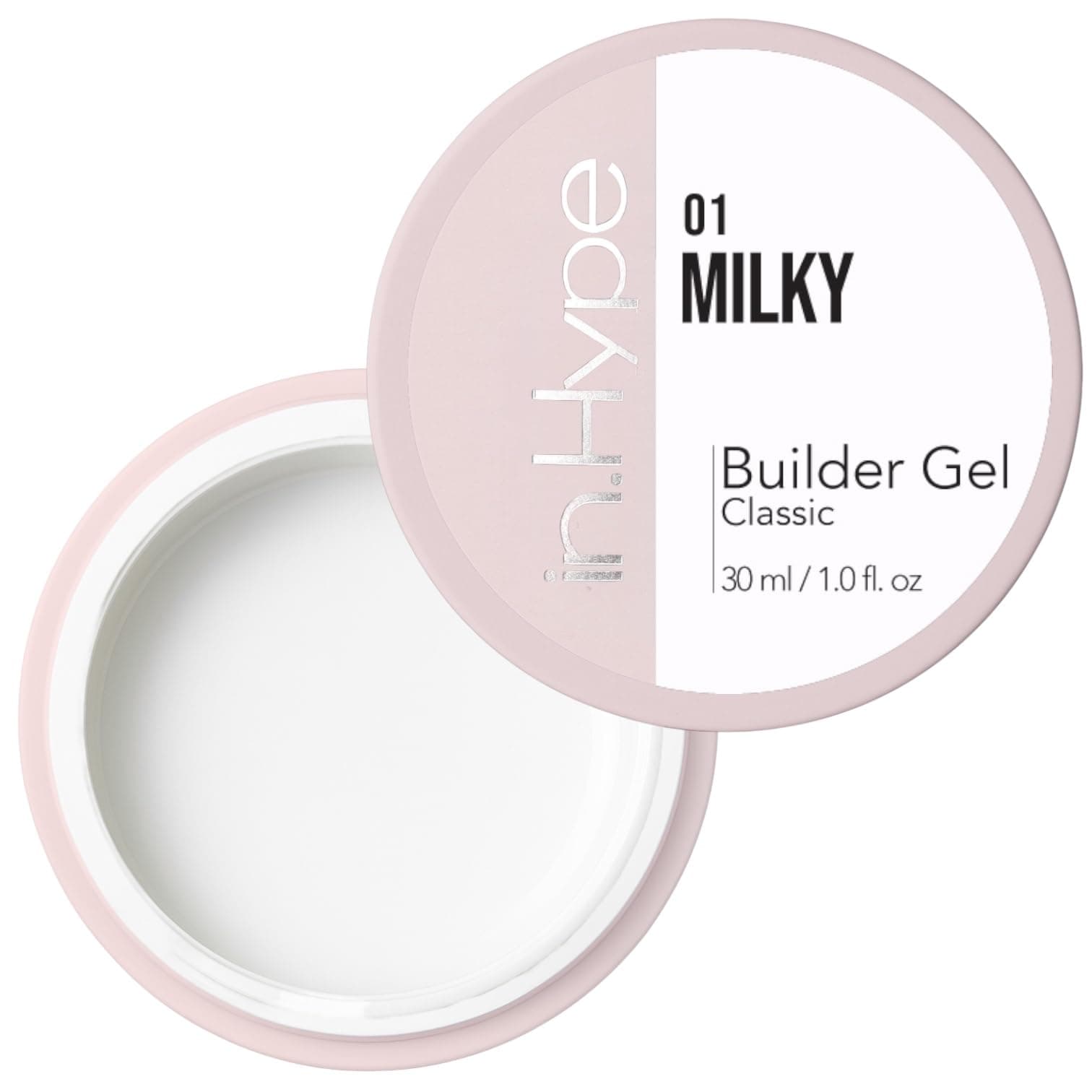 IN.HYPE Hard Builder Gel for Nail Extension/Strengthening (milky white #1) Color Sculpting Gel UV/LED Cured