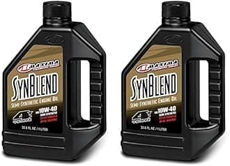 Maxima 34901B Syn Blend4 10W-40 Motorcycle Engine Oil - 1 Liter Bottle (Pack of 2)