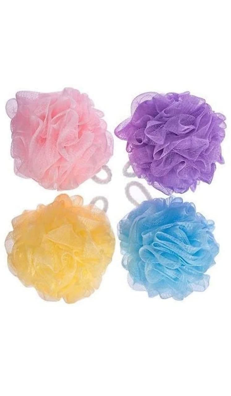 luffah Soft Sponge scrubber Bathing Body Wash Puff luffa for Men Women Baby kids loofah pack of 1 (Pack of 4, 4)