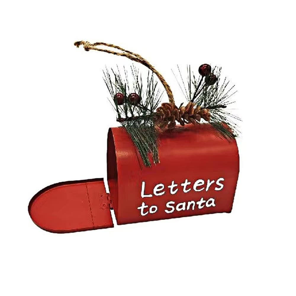 LETINE Christmas Tree Ornaments, Christmas Pendants | Small mailboxes | Metal mailboxes | Mail Box Ornaments for Santa Elf Hanging Home Decorations Holiday Decor