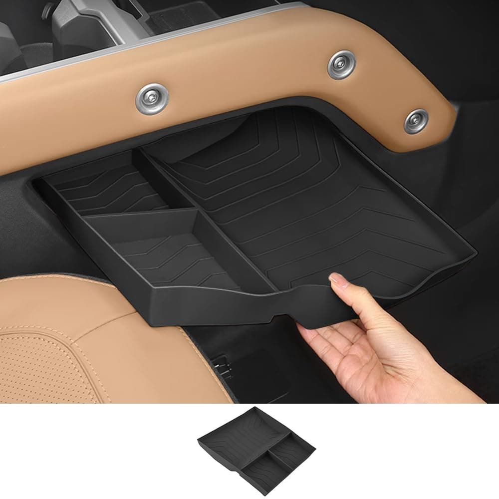 Lower Center Storage Box for 2025-2026 Land Rover Defender 90 110 130 Console Storage Box Interior Organizer Organizer Tray Silicone Protective Pad Decorative Tuning Supplies Accessories (ferrous)
