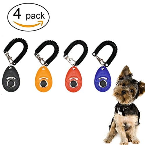 XXH Dog Training Clicker with Wrist Strap - Click with Big Button Training System Clicker Training for Pet Puppy Cat Birds Horses 4 Packs