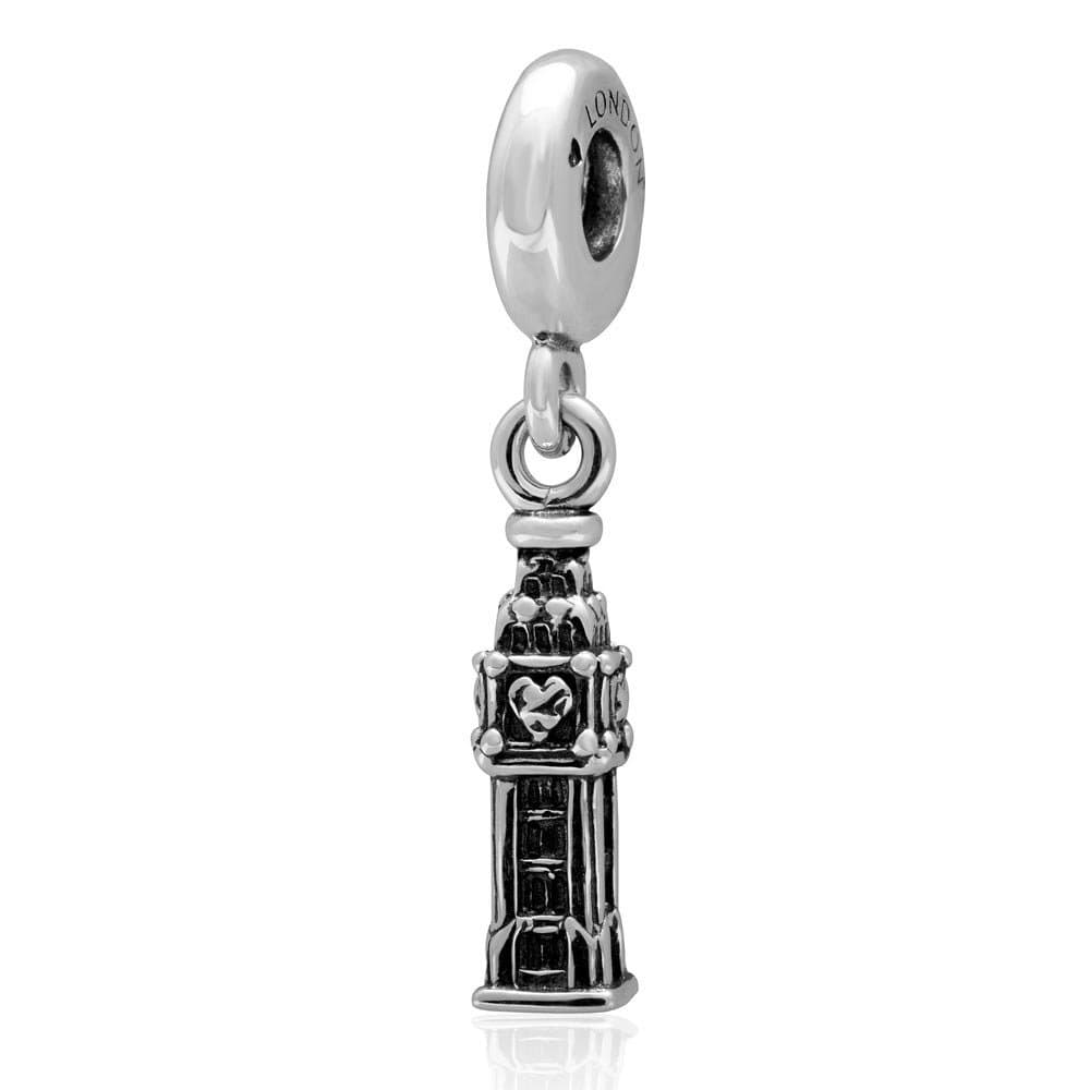 JORLLA London Elizabeth Tower Big Ben Beads Authentic 925 Sterling Silver Dangle Charms Pendnat