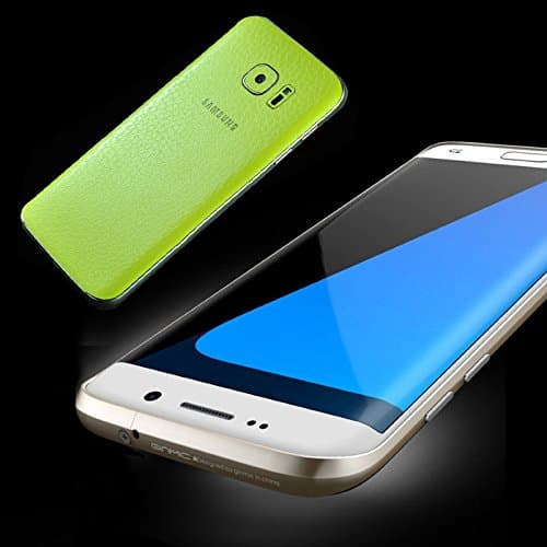 Galaxy S7 Edge Bumper, 3D Curved Surface Slim Aluminum Metal Scratch-Resistant Bumper Frame with colorful Leather back Sticker For Galaxy S7 Edge(Gold)