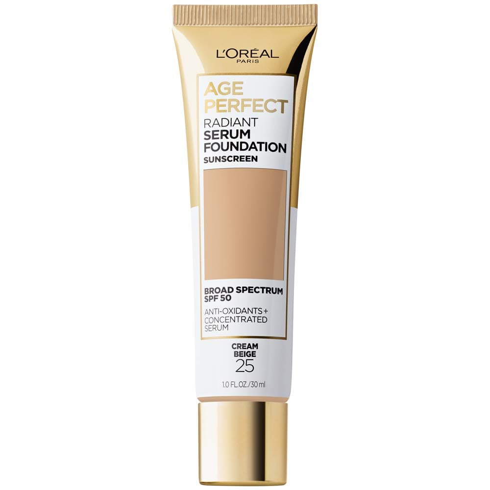 L’Oréal Paris L'Oreal Age Perfect Radiant Serum Foundation with SPF 50, Cream Beige, 1 Ounce