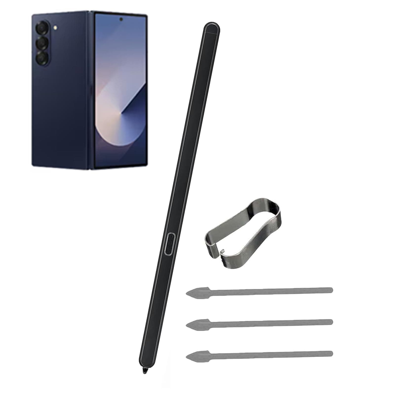 - Galaxy Z Fold 6 S Pen Replacement for Samsung Galaxy Z Fold 6 Stylus Pen,S Pen Fold Edition for Galaxy Z Fold 6 Stylus Pen Eject Pin Includes (Black)