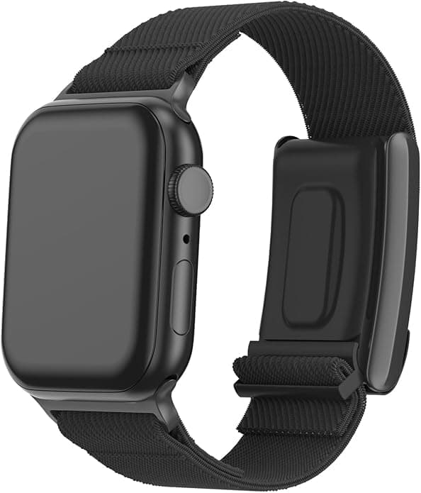 AR LABS Apple Watch & Whoop Band Combo - Breathable, Odor-Resistant Nylon Strap Compatible with Apple Watch & Whoop 4.0 for Ultimate Comfort and Durability (Black) 42mm, 44mm, 45mm, 49mm