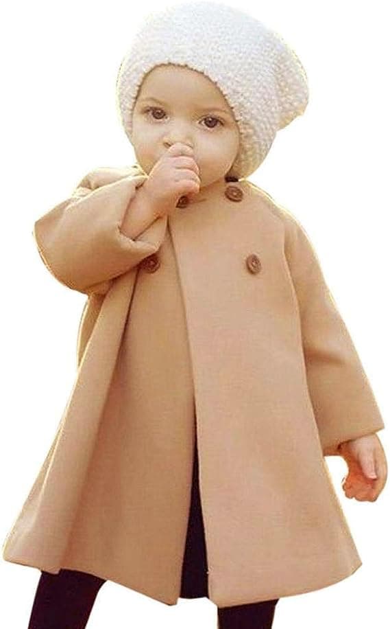 SWNONEBaby Coats Fall Winter Kid Baby Girl Cloak Button Jacket Clothes Baby Outwear Clothes