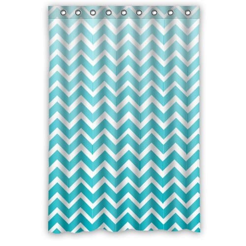 Custom Ombre Mint Green White Chevron Shower Curtain 48" x 72" - Bathroom Decor(Fabric)