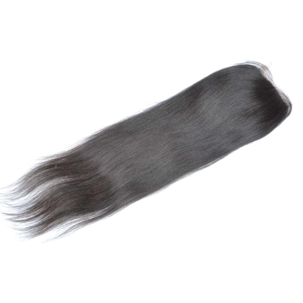 Chantiche® Straight Invisible Knots Silk Base Closure Brazilian Remy Human Hair Extension Free Part 3.5x4" Natural Color 12 Inches