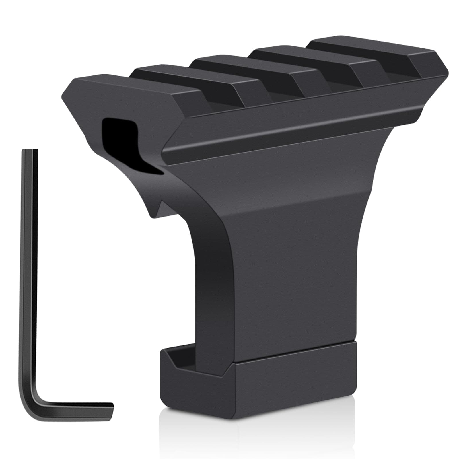 90° Picatinny Offset Rail Mount, 3 4 5 Slots 90 Degree Offset Picatinny Rail Mounts Aluminum Low Profile Adapter for Flashlight Laser Sight Optics