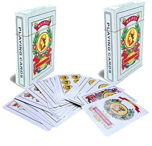 Spanish Playing Cards - 2 Full Decks with 50 Cards - Smooth Plastic Coated Cards – cartas Barajas o Naipes Espanoles in a Beautifully Artistic Traditional Design