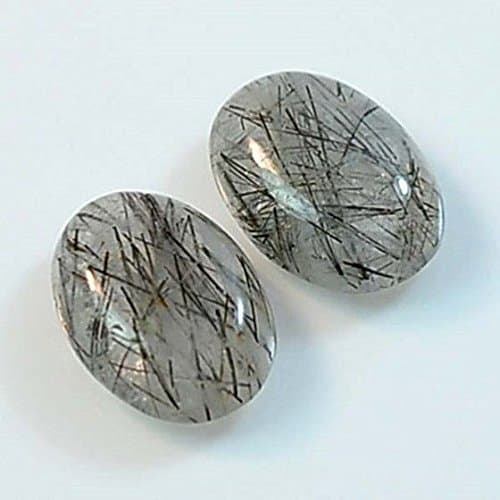 10Ct UNIQUE Natural Black Rutile Quartz (14mm X 9mm each) Pair For Earrings