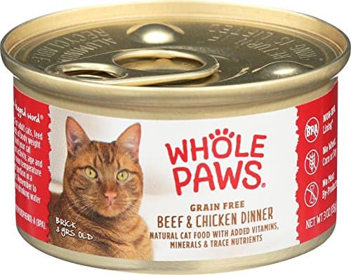 Whole Paws, Grain Free Cat Food, Beef & Chicken Dinner, 3 oz