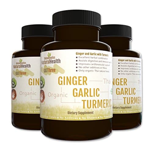 Botaniceutics GG&T - Organic Ginger, Garlic and Turmeric - 360 Capsules - 500 mg - Circulatory Health from Natural Ginger, Turmeric Curcumin and Garlic Allium.