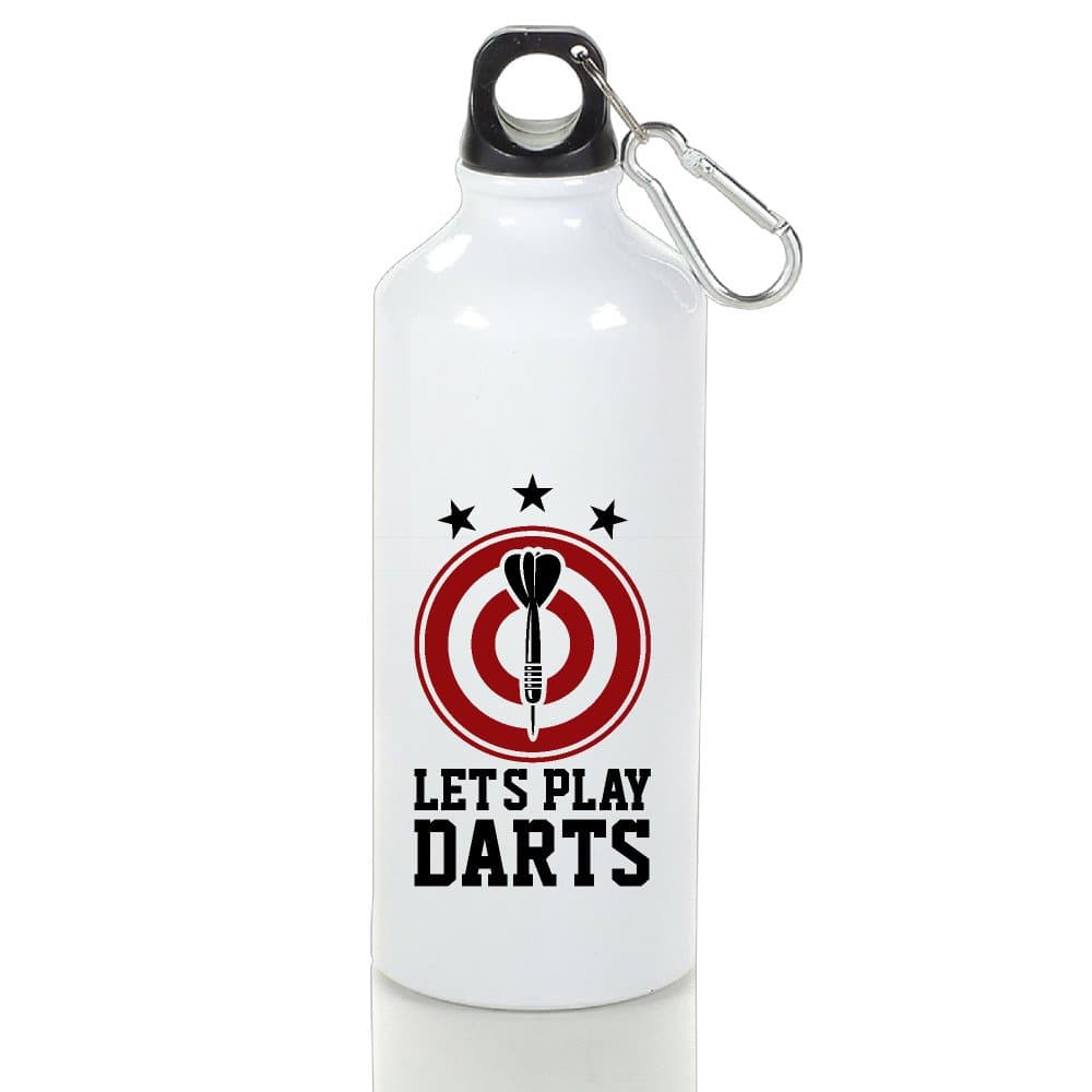 Let's Play Darts With Dartboard Travel Sports Water Bottle